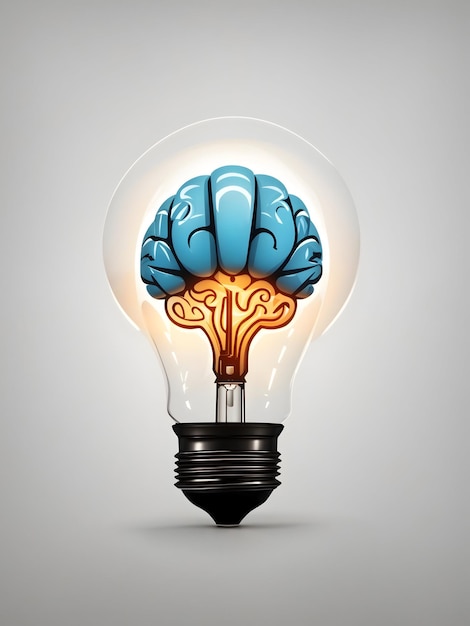 Logo per un'azienda in cui l'immagine è una lampadina a forma di caravella con un cervello all'interno
