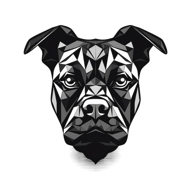 Logo Staffordshire Bull Terrier cane su sfondo Tansparent isolato Png AI generativa