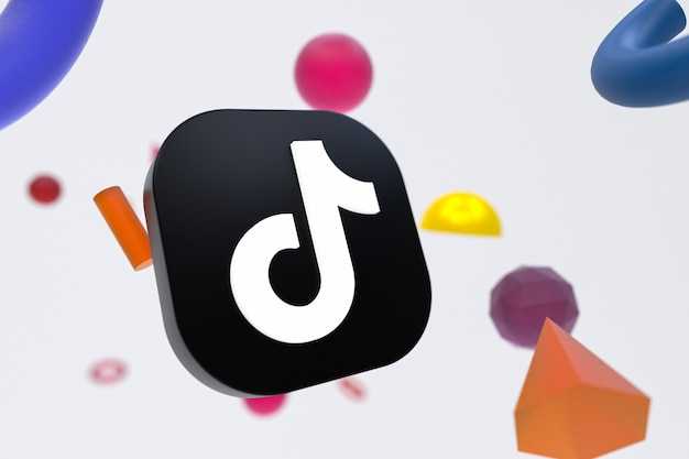 Logo Tiktok con elementi di geometria