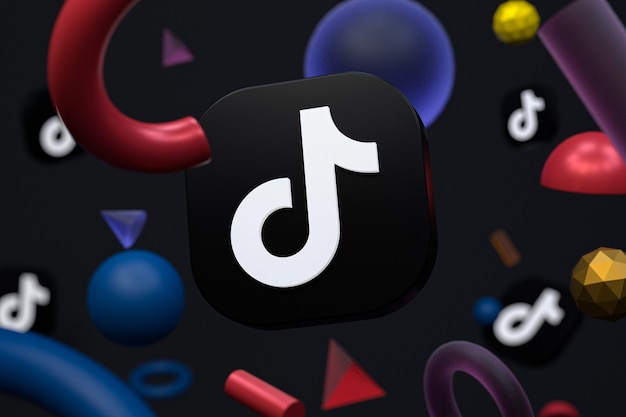 Logo Tiktok con elementi di geometria