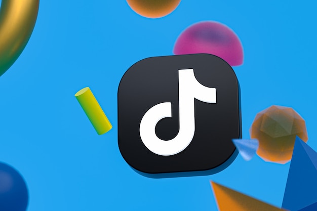 Logo Tiktok su sfondo di geometria astratta