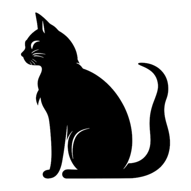 Logo vettoriale con una silhouette nera di un gatto perfetto per un branding elegante e moderno