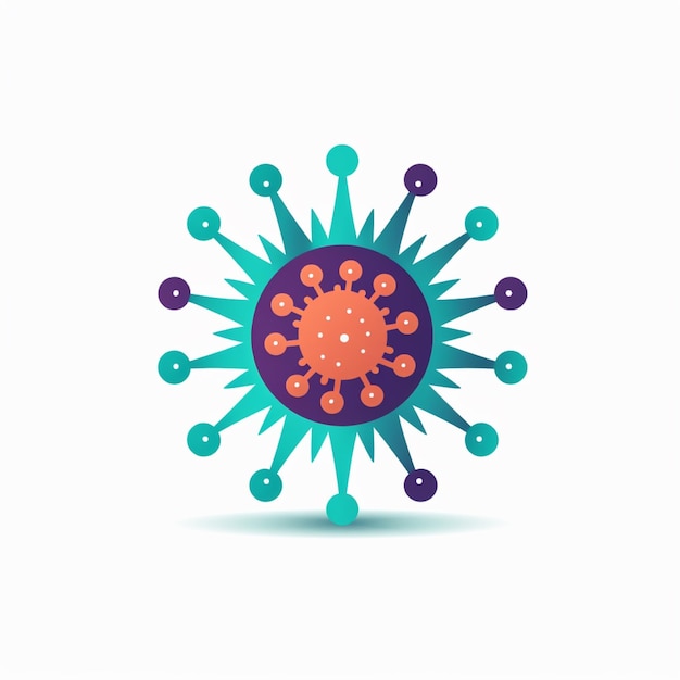 logo vettoriale di virus e batteri a colori piatti