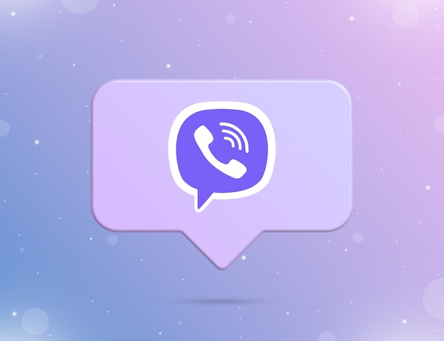 Logo Viber sull'icona di notifica 3d