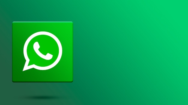 Logo WhatsApp su piattaforma 3d