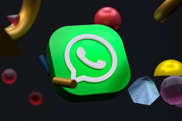 Logo Whatsapp su sfondo geometrico astratto