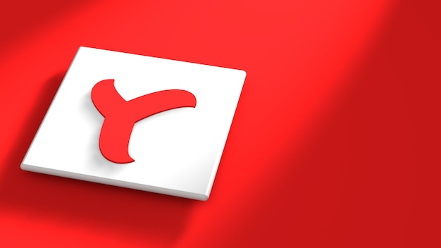 Logo yandex minimo, rendering 3D