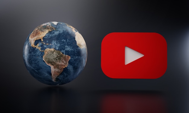 Logo Youtube Oltre al rendering 3D della Terra.