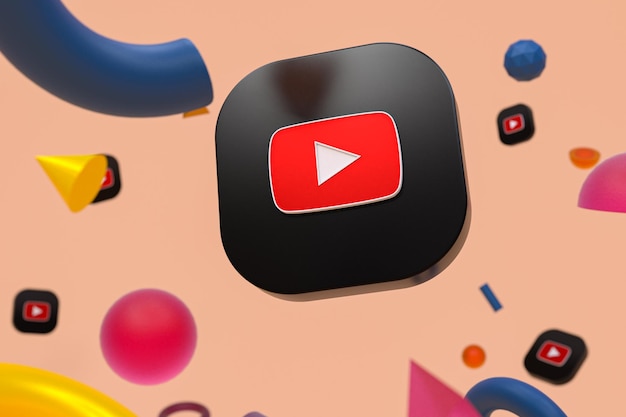 Logo Youtube su sfondo geometrico astratto