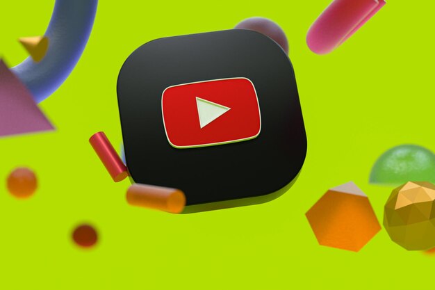 Logo Youtube su sfondo geometrico astratto