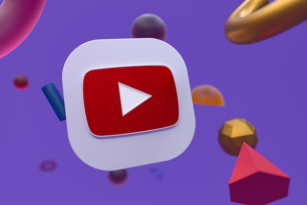 Logo Youtube su sfondo geometrico astratto