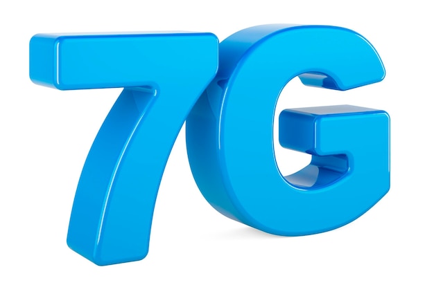 Logotipo blu 7G rendering 3D