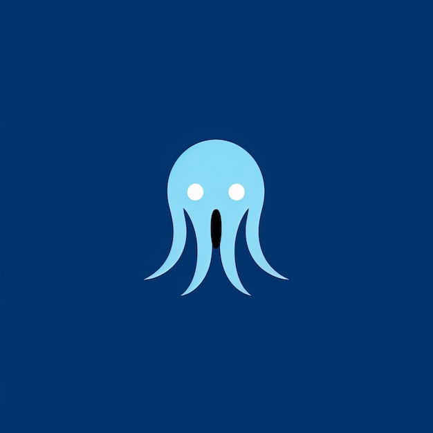logotipo di calamaro blu minimalista