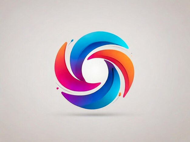 Logotipo vettoriale a cerchio a gradiente luminoso astratto Logotipo 3D creativo Lettera icona simbolo logo design