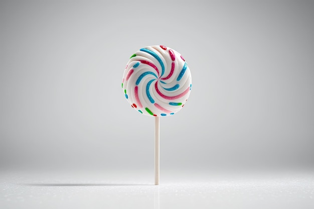 Lollipop caramella solitaria su uno sfondo bianco