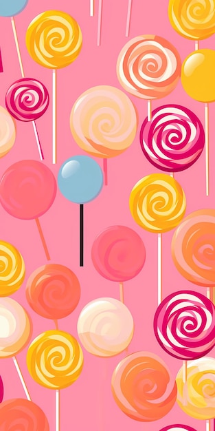 lollipop caramelle sfondo modello di progettazione vettoriale dolce illustrazione dessert carta da parati zucchero