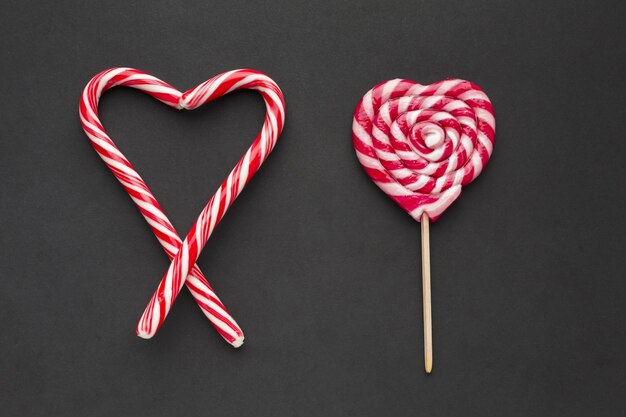 lollipop cuore fatto canne di caramelle di alta qualità e risoluzione bel concetto di foto