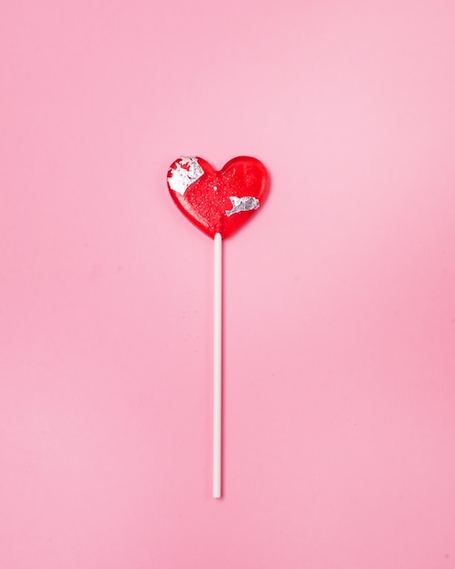 Lollipop Hearts Red Confetti Candy Love Concept San Valentino verticale