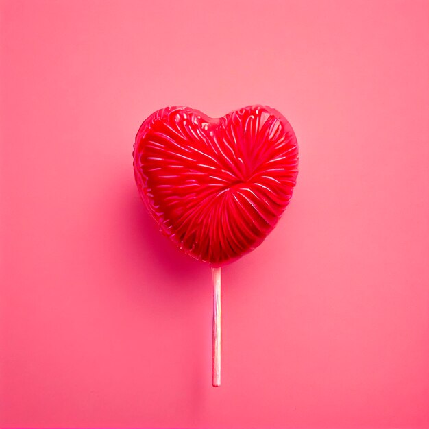 Lollypop Heart Valentine39s Day Illustrazione creata dalla tecnologia Generative AI
