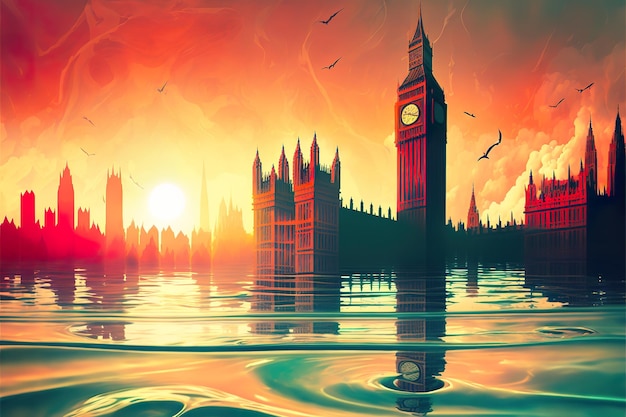 London dream city Illustrazione creativa Ai Genera