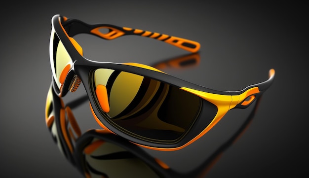 Look sportivo Rendering 3D di occhiali da sole sportivi IA generativa