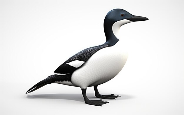 loon comune 3d su sfondo bianco