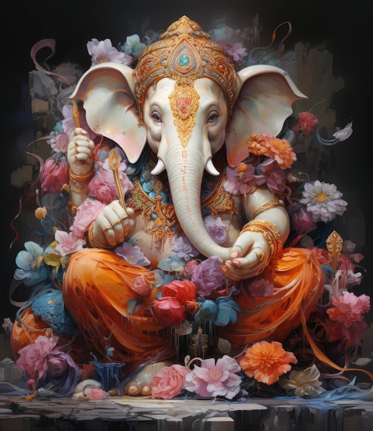 lord Ganesh Ganesh Puja Ganesh Chaturthi È usato per cartoline, stampe, tessuti e tatuaggi