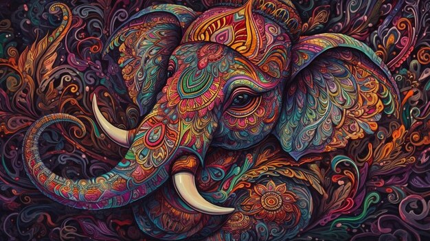 Lord Ganesha come raffigurato nell'arte GENERATE AI