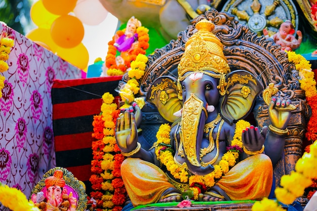 Lord ganesha, festival indiano di ganesh