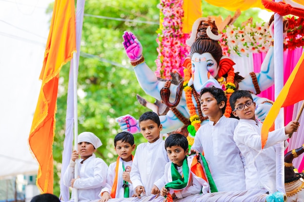 Lord ganesha, festival indiano di ganesh