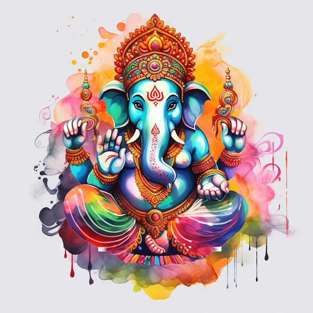 Lord Ganpati sullo sfondo di Ganesh Chaturthi Generative Ai