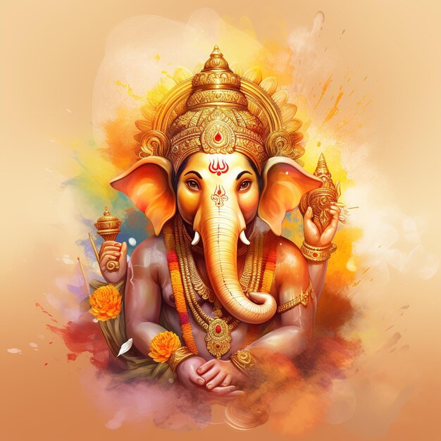 Lord Ganpati sullo sfondo di Ganesh Chaturthi Generative Ai