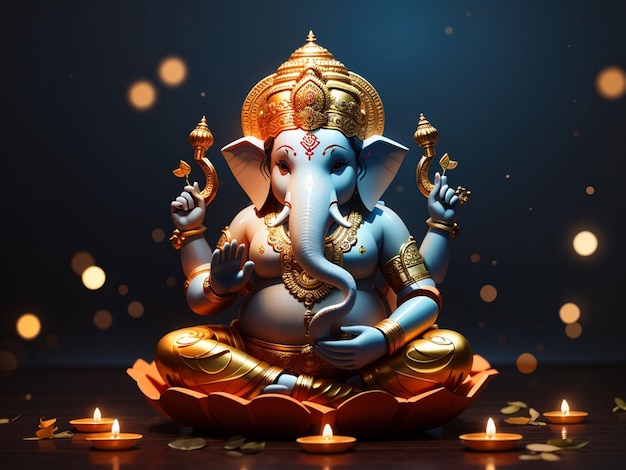 Lord Ganpati sullo sfondo di Ganesh Chaturthi