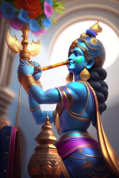 Lord Krishna che balla felice