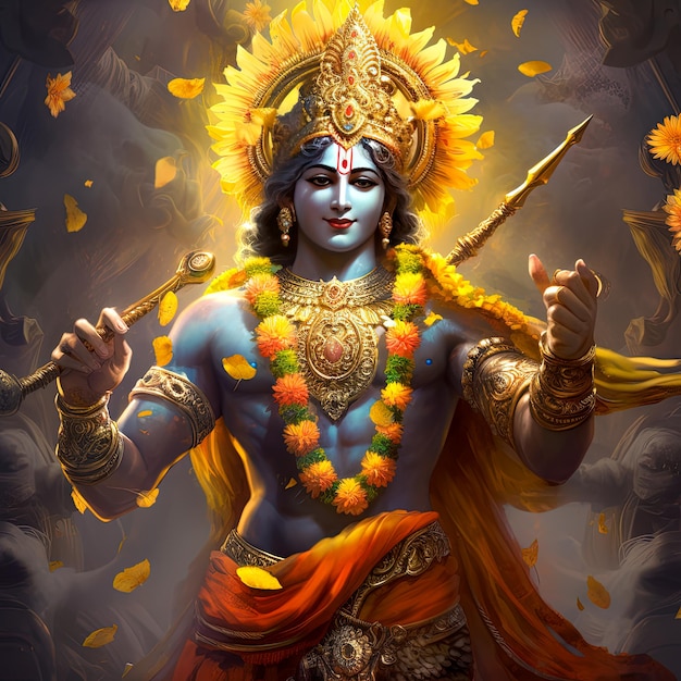 Lord Krishna con il flauto