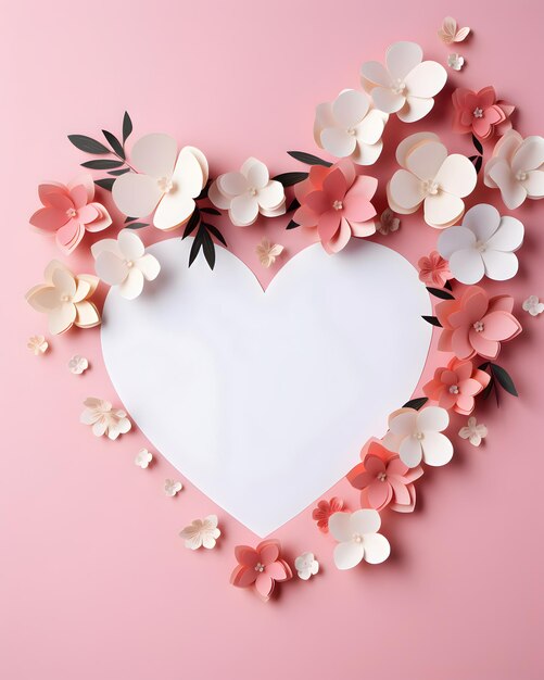 Love hearts sfondo di carta in stile origami Valentines tema di design