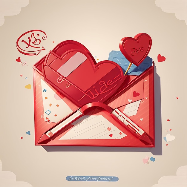 Love Mail Vector Icon Illustration Mail With Love Sign Wedding Invitation Icon Concept Bianco Isolato Flat Cartoon Stile Adatto per la pagina di destinazione Web Banner Sticker Sfondio