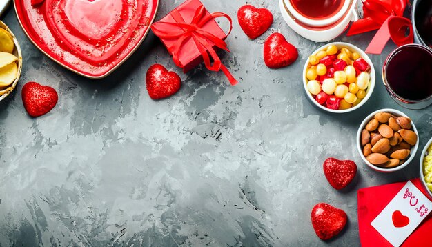 LoveFilled Delights Un delizioso assortimento per la cena di San Valentino con ampio spazio per le copie