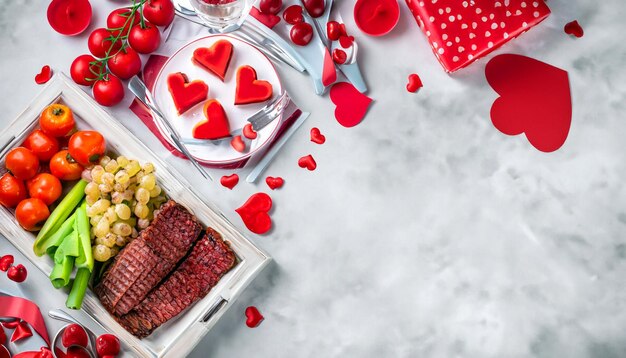 LoveFilled Delights Un delizioso assortimento per la cena di San Valentino con ampio spazio per le copie
