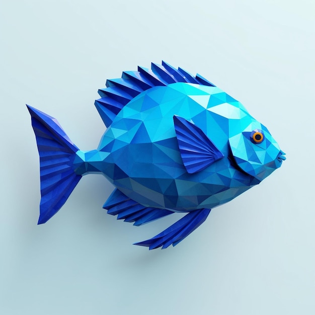 Low poly animali marini personaggio 3d illustrazione vettoriale simpatico cartone animato poligono foto di immagini stock