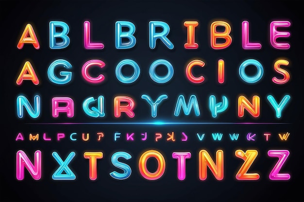 Luce al neon alfabeto 3D carattere extra luminoso controllo del colore del campione esclusivo