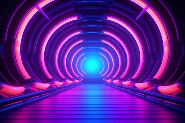Luce al neon astratto sfondo futuristico ultravioletto