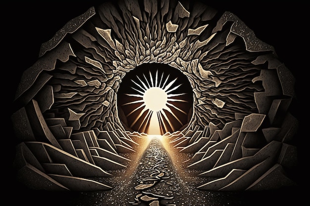 Luce alla fine del tunnel religione mortalità scala per il paradiso Morte La salvezza dell'anima l'incontro con il raduno la fine della strada Castiglia