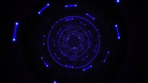 Luce astratta blu cerchi loop senza soluzione di continuità Animazione di un ciclo di tunnel di sfondo astratto