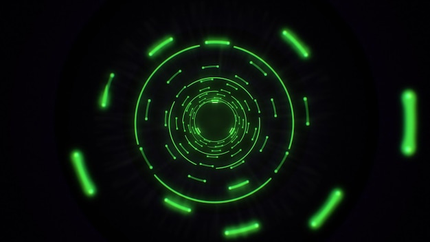 Luce astratta verde cerchi loop senza soluzione di continuità Animazione di un ciclo di tunnel di sfondo astratto