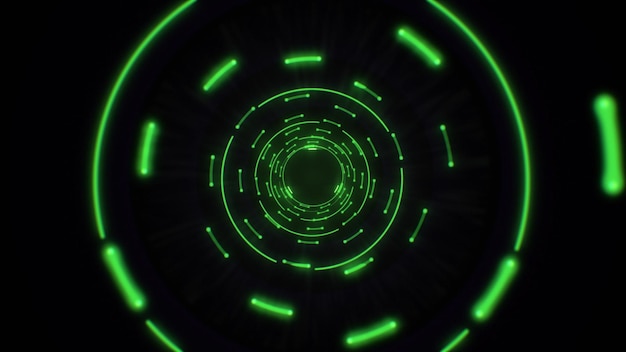 Luce astratta verde cerchi loop senza soluzione di continuità Animazione di un ciclo di tunnel di sfondo astratto