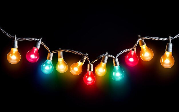 Luce colorata di Natale su sfondo nero