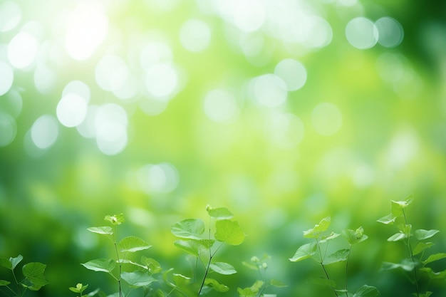 Luce di gradiente verde naturale estiva e sfondo sfocato