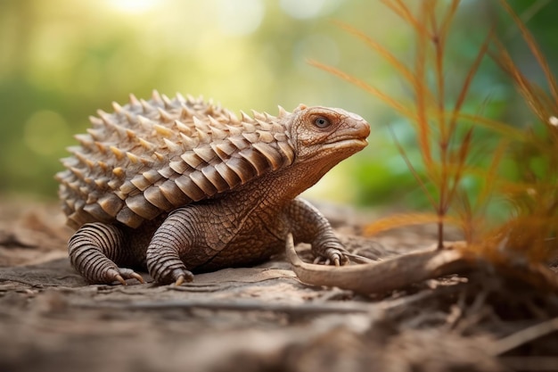 lucertola armadillo nell'ambiente naturale