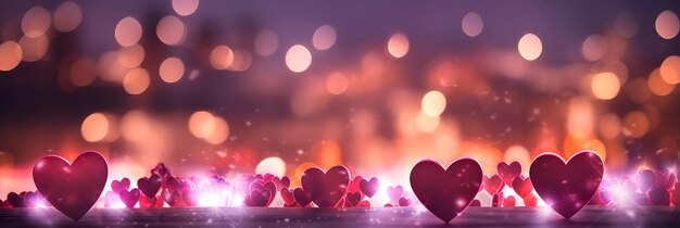 luci bokeh che formano una forma di cuore perfetta per uno sfondo romantico o a tema di San Valentino AI generativa